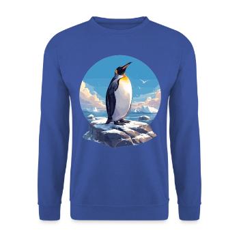 Pinguine Pinguin - Unisex Pullover - Royalblau - Vorne - Alina (178cm) & Michal (187cm)