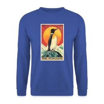 Pinguine Pinguin - Unisex Pullover - Royalblau - Vorne - Alina (178cm) & Michal (187cm)