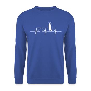 Pingouins Pingouin - Sweat-shirt Unisexe - bleu royal - Devant - Alina (178cm) & Michal (187cm)