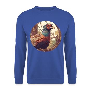 Fasane Fasan - Unisex Pullover - Royalblau - Vorne - Alina (178cm) & Michal (187cm)