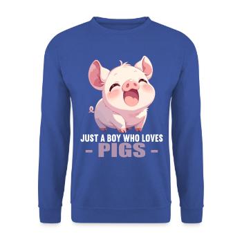 Cochon Cochon - Sweat-shirt Unisexe - bleu royal - Devant - Alina (178cm) & Michal (187cm)