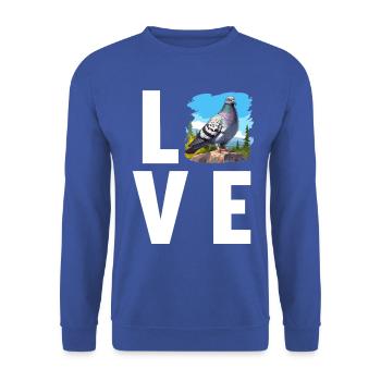 Tauben Taube - Unisex Pullover - Royalblau - Vorne - Alina (178cm) & Michal (187cm)