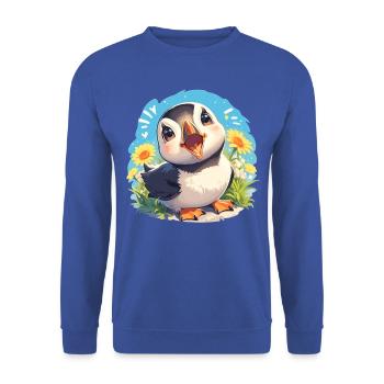 Papageientaucher - Unisex Pullover - Royalblau - Vorne - Alina (178cm) & Michal (187cm)