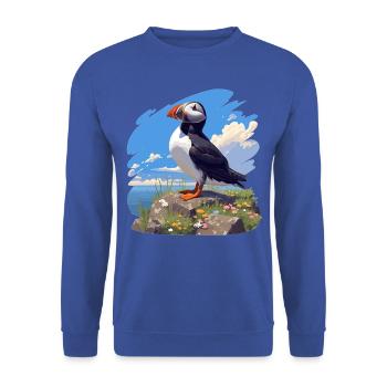 Papageientaucher - Unisex Pullover - Royalblau - Vorne - Alina (178cm) & Michal (187cm)