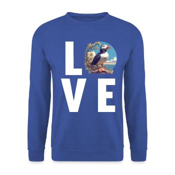 Papageientaucher - Unisex Pullover - Royalblau - Vorne - Alina (178cm) & Michal (187cm)