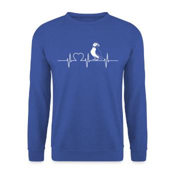 Papageientaucher - Unisex Pullover - Royalblau - Vorne - Alina (178cm) & Michal (187cm)