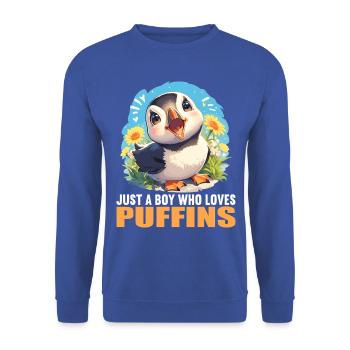 Papageientaucher - Unisex Pullover - Royalblau - Vorne - Alina (178cm) & Michal (187cm)