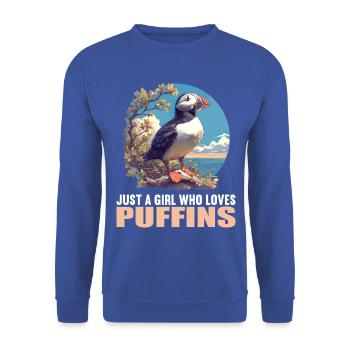 Papageientaucher - Unisex Pullover - Royalblau - Vorne - Alina (178cm) & Michal (187cm)