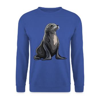 Sea Lions Sea Lion - Unisex Sweatshirt - royal blue - Front - Alina (178cm) & Michal (187cm)