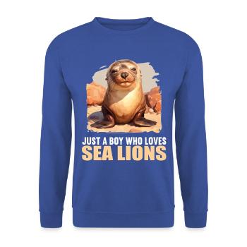 Sea Lions Sea Lion - Unisex Sweatshirt - royal blue - Front - Alina (178cm) & Michal (187cm)