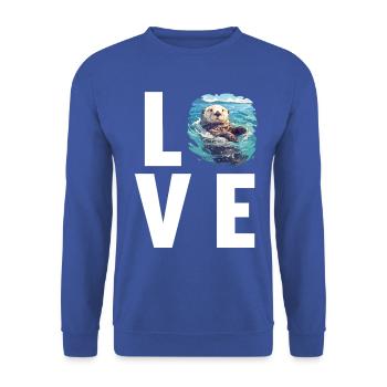 Seeotter - Unisex Pullover - Royalblau - Vorne - Alina (178cm) & Michal (187cm)