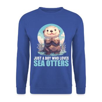 Seeotter - Unisex Pullover - Royalblau - Vorne - Alina (178cm) & Michal (187cm)