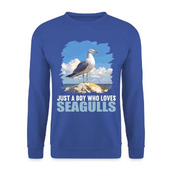 Mouettes Mouette - Sweat-shirt Unisexe - bleu royal - Devant - Alina (178cm) & Michal (187cm)