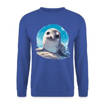 Seals, Seal - Unisex Sweatshirt - royal blue - Front - Alina (178cm) & Michal (187cm)