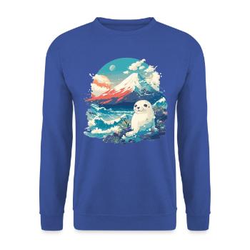 Seals, Seal - Unisex Sweatshirt - royal blue - Front - Alina (178cm) & Michal (187cm)