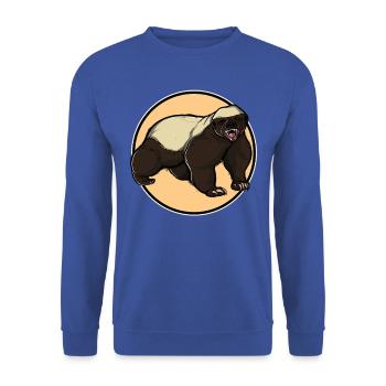 Honey Badger Honigsdachs - Unisex Pullover - Royalblau - Vorne - Alina (178cm) & Michal (187cm)