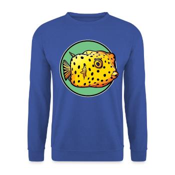 Poisson-coffre Poisson-coffre - Sweat-shirt Unisexe - bleu royal - Devant - Alina (178cm) & Michal (187cm)