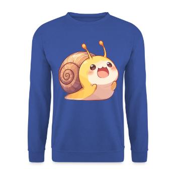 Snails Snail - Unisex Sweatshirt - royal blue - Front - Alina (178cm) & Michal (187cm)