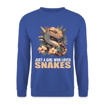 Snakes Snake - Unisex Sweatshirt - royal blue - Front - Alina (178cm) & Michal (187cm)
