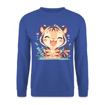 Sumatra-Tiger - Unisex Pullover - Royalblau - Vorne - Alina (178cm) & Michal (187cm)