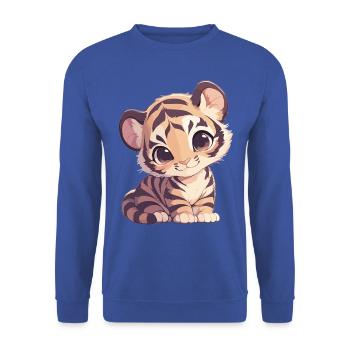 Sumatra-Tiger - Unisex Pullover - Royalblau - Vorne - Alina (178cm) & Michal (187cm)