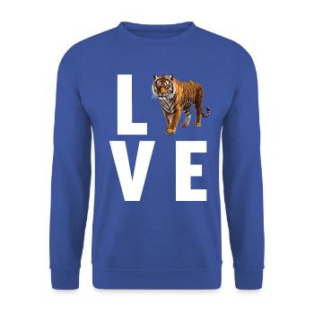 Sumatra-Tiger - Unisex Pullover - Royalblau - Vorne - Alina (178cm) & Michal (187cm)