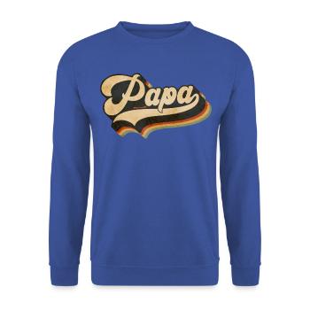 Papa Vintage Script Arc-en-ciel - Sweat-shirt Unisexe - bleu royal - Devant - Alina (178cm) & Michal (187cm)