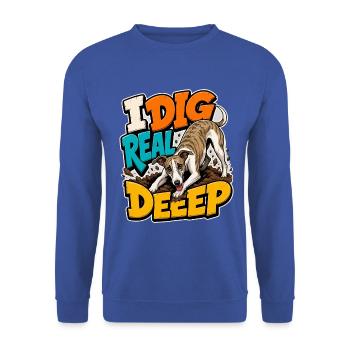 Whippet - Unisex Pullover - Royalblau - Vorne - Alina (178cm) & Michal (187cm)
