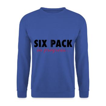 SIX PACK in progress - Funny Workout Motivation - Unisex Pullover - Royalblau - Vorne - Alina (178cm) & Michal (187cm)