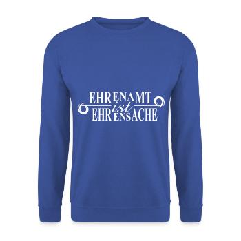 Ehrenamt ist Ehrensache Helfer Verein Katastrophe - Unisex Pullover - Royalblau - Vorne - Alina (178cm) & Michal (187cm)