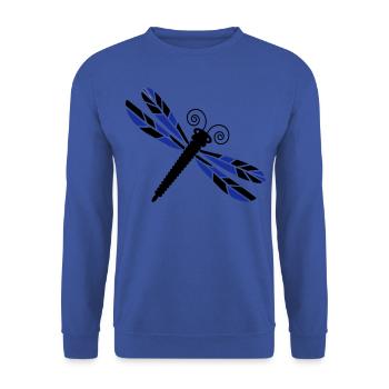Mosaïque de libellule - Sweat-shirt Unisexe - bleu royal - Devant - Alina (178cm) & Michal (187cm)