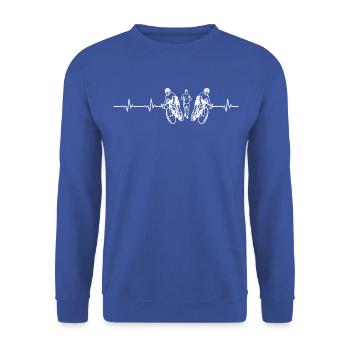 Battement de Coeur Sport Duathlon - Course - Sweat-shirt Unisexe - bleu royal - Devant - Alina (178cm) & Michal (187cm)