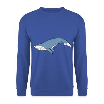 Wal - Unisex Pullover - Royalblau - Vorne - Alina (178cm) & Michal (187cm)