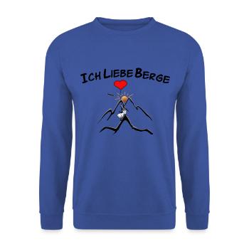 Ich liebe Berge - Unisex Pullover - Royalblau - Vorne - Alina (178cm) & Michal (187cm)