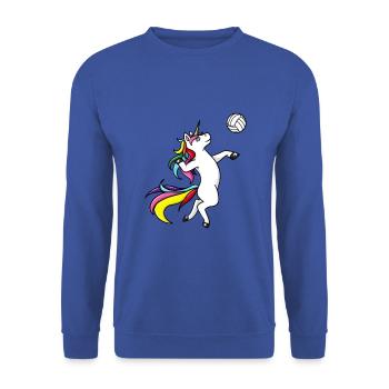 Volleyball unicorn Volleyball player Volleyballer - Unisex Sweatshirt - royal blue - Front - Alina (178cm) & Michal (187cm)