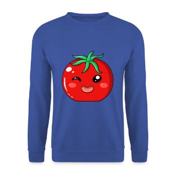 Légume Drôle Paradeiser Ketchup Tomate - Sweat-shirt Unisexe - bleu royal - Devant - Alina (178cm) & Michal (187cm)