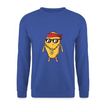 Chicken Nugget Nug Nuggs Fast Food Gangster Life - Unisex Pullover - Royalblau - Vorne - Alina (178cm) & Michal (187cm)