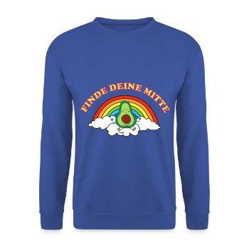Avocado Regenbogen Meditation lustig humor witzig - Unisex Pullover - Royalblau - Vorne - Alina (178cm) & Michal (187cm)
