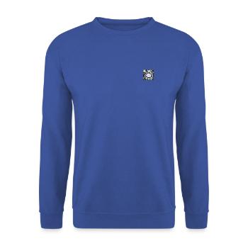 Asterix & Obelix Stickmotiv Obelix - Unisex Pullover - Royalblau - Vorne - Alina (178cm) & Michal (187cm)
