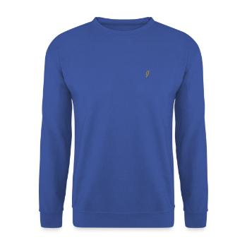 Blitz bestickt - Unisex Pullover - Royalblau - Vorne - Alina (178cm) & Michal (187cm)