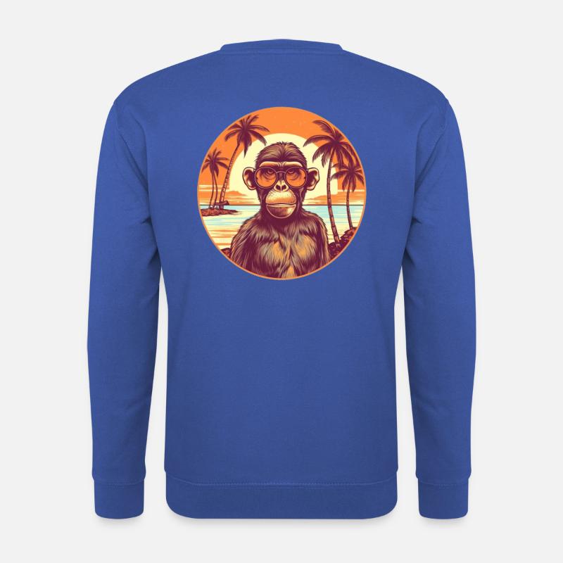 Stylish monkey in sunset scenery - Unisex Sweatshirt - royal blue