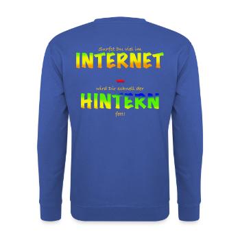 Internet Hintern - Unisex Pullover - Royalblau - Hinten - Michal (187cm)