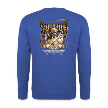 Solitude Golden Angel Skull - Unisex Pullover - Royalblau - Hinten - Michal (187cm)