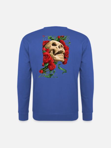 Karmesinroter Rosenschädel - Unisex Pullover - Royalblau