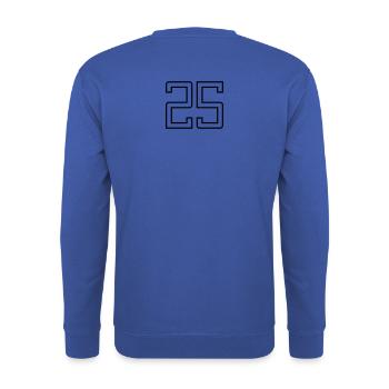 Numéro 25 (Style Université) - Sweat-shirt Unisexe - bleu royal - Dos - Michal (187cm)