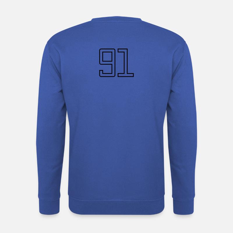 Nummer 91 (Universitätsstil) - Unisex Pullover - Royalblau