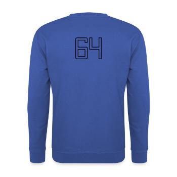 Number 64 (University Style) - Unisex Sweatshirt - royal blue - Back - Michal (187cm)