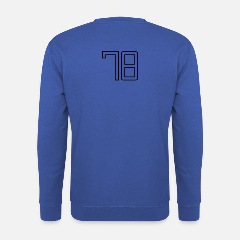 Nummer 78 (Universitätsstil) - Unisex Pullover - Royalblau