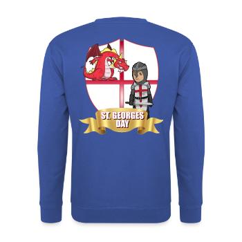 St. Georg Tag Drachenritter - Unisex Pullover - Royalblau - Hinten - Michal (187cm)