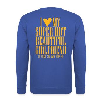 Freundin Spruch Partner Look Geschenk - Unisex Pullover - Royalblau - Hinten - Michal (187cm)